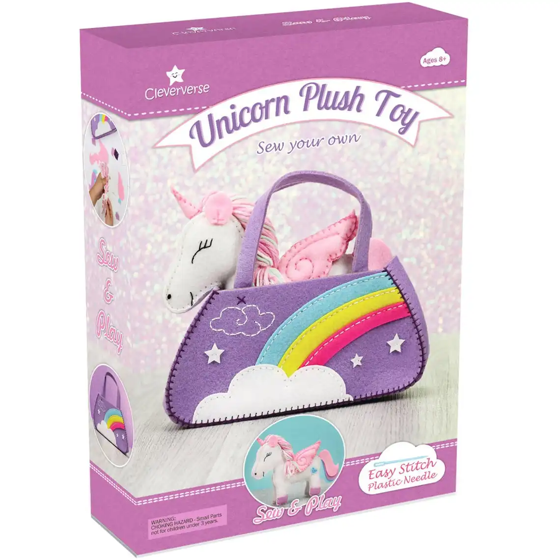 Mainan Boneka Kerajinan Hewan Edukasi Dekorasi Pesta Pemula Belajar Menjahit Kit Jahit Bulu Unicorn Diy untuk Anak Perempuan