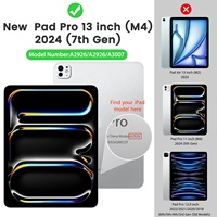 MoKo Housse de protection antichoc pour tablette en cuir PU à texture denim pour iPad Pro 13 pouces M4 7e génération 2024