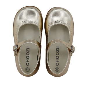 CHOOZII Großhandel Hersteller Kinder Boutique Shining Gold Metallic Leder Kinder Mädchen Party Mary Jane Schuhe - Product Image 3