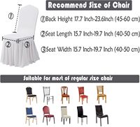 Protecteur de chaise Parson universel lavable rouge avec jupe longue anti-sale extensible salle à manger jupe chaise housse cérémonie