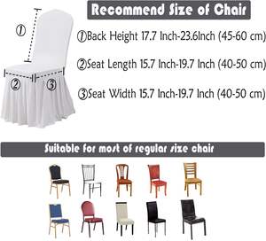 <span class=keywords><strong>Protector</strong></span> de silla Parson Universal lavable en rojo con falda larga, funda de silla con falda elástica antisuciedad para comedor, ceremonia - Product Image 3