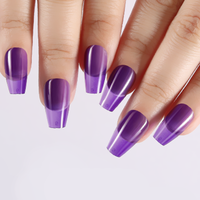 Faux ongles à presser en ABS, pré-dessinés, pleine couleur, pour la création de designs d'ongles