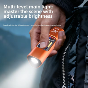 Lampe de poche multi-modes avec indicateur de faisceau rouge intégré, torche de travail portable à chargement USB-C avec crochet de suspension et règle de mesure - Product Image 1