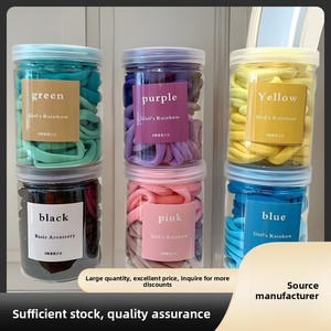 Elastici per Capelli Neri in Poliestere da 4-5 cm, 50 Pezzi/Scatola, Senza Cuciture, Spessi, Elastici, per Coda di Cavallo, Regalo alla Moda, Non Danneggiano i Capelli, per Donne e Ragazze - Product Image 3