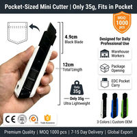 Couteau utilitaire mini OEM en gros, couteau de poche portable, coupe-boîte, porte-clés multifonctionnel à lame à changement rapide en acier à haute teneur en carbone