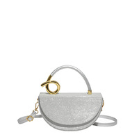 Modische Damen-Umhängetasche mit Metallgriff, verstärkter Innenfach, Handtasche für Wochenendausflüge und Dates
