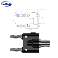 Connecteur Répartiteur Coaxial JZDZ BNC Femelle vers Double Prise Banane Mâle, Adaptateur BNC Banane pour Antennes Radio HF