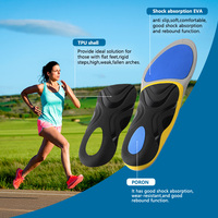 Semelles orthopédiques de sport confortables en EVA à absorption des chocs, avec coussinets de soutien de la voûte plantaire et correction des pieds en X, pour le soulagement des douleurs plantaires