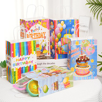 Sacs cadeaux en papier Joyeux Anniversaire avec poignées, sacs colorés pour fêtes d'enfants, événements et cadeaux promotionnels