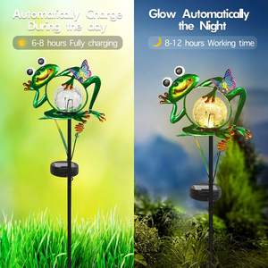 กบโลหะตกแต่งสวนสำหรับนอกกันน้ำไฟเดิมพันพลังงานแสงอาทิตย์ - Product Image 5