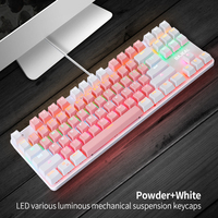 Clavier de jeu mécanique Bajeal K100 en plastique ABS, impression laser personnalisée, 87 touches, RGB, hot-swap, USB 2.0, câble de 1,6 m, garantie 1 an