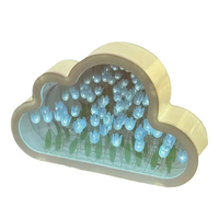 Offre Spéciale fait à la main bricolage LED nuage forme tulipe miroir fleur lampe romantique LED nuage tulipe miroir veilleuse pour filles cadeau
