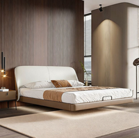 Lit de rangement de luxe en cuir, vente directe usine, taille King, cadre en bois de pin, réglable, durable, écologique, moderne