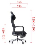 Chaise de bureau inclinable en maille pivotante, dossier avec repose-pieds en pp, pour les loisirs, usage professionnel