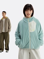 Blouson Bomber Hiver Légèrement Ample Doublé Polaire Réversible à Capuche Extérieur Imperméable Respirant à Carreaux
