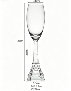 Ensemble de verres à champagne design Tour Eiffel, flûtes à vin sans plomb de 230 ml pour événements sur le thème de Paris - Product Image 6