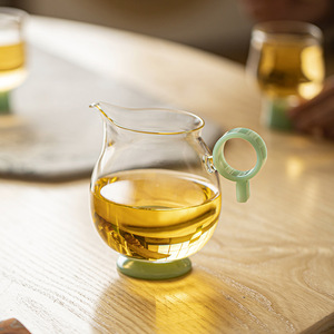 Tasse à thé anti-brûlure en verre borosilicate épais avec poignée, ustensile de service de thé chinois de style traditionnel - Product Image 2