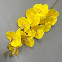 Petite orchidée artificielle à 3 têtes, nouvelle arrivée, populaire, soyeuse, pour la maison, mariage, Noël, remise de diplôme, Pâques, décorations