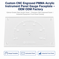 Panel de Instrumentos de Acrílico Óptico Transparente PMMA Grabado por CNC Personalizado, OEM ODM