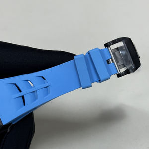 Reloj de Pulsera con Caja de Fibra de Carbono Azul y Negra, Esfera Personalizada, Esqueleto Automático, Tourbillon, para Uso Diario al Aire Libre, Elegante - Product Image 4