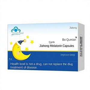 Jia Hong Zuopikelong Good Night <span class=keywords><strong>Boqu</strong></span> Mian Capsules de mélatonine sauvage pour adultes, améliore le sommeil, vitamine B6, capsule bleue - Product Image 1
