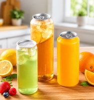 Boîte en plastique PET transparente de qualité alimentaire et écologique avec couvercles à anneau d'ouverture facile pour l'emballage de thé au lait, de soda et de jus