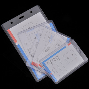 Porte-cartes en PVC rigide de marque B4, pochette transparente pour badge d'identification, carte de groupe de visite d'exposition, pour la protection des cartes - Product Image 1