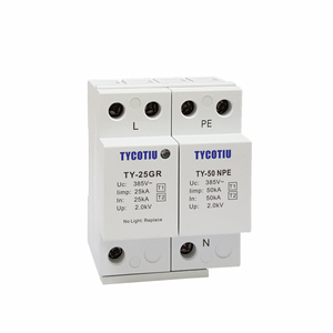 Tycotiu TY-25GR 1 + 1 Ac T1 Type 1 Industriële Overspanningsbeveiliging Elektronische Apparatuur Spd Bliksembeveiliging Apparaat 25ka 100ka