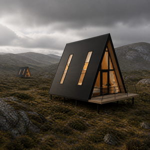 Maison préfabriquée moderne, cabane modulaire, location de vacances, projet touristique, retraite balnéaire sur la côte, maison en A-frame S520 - Product Image 6