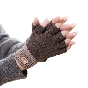 Gants d'hiver tricotés Fulu à demi-doigts, taille unique, chauds pour le cyclisme, l'écriture et les activités de plein air - Product Image 5