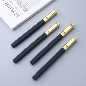 WSY852 High quality rubber coating body custom logo plastic cheap square hotel ball pen with gold cap