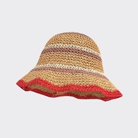 Nouvelle tendance coloré rayé plage seau chapeaux Unique Crochet seau chapeau personnalité casquette d'été pour les femmes