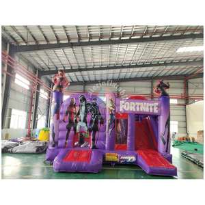 Château gonflable commercial en PVC <span class=keywords><strong>FORTNITE</strong></span> Maison <span class=keywords><strong>de</strong></span> terrain <span class=keywords><strong>de</strong></span> jeu intérieure/extérieure Maison pleine d'entrain avec toboggan - Product Image 2