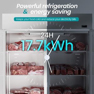 Congélateur commercial à basse température -40 degrés, contrôle numérique intelligent, équipement en acier inoxydable, réfrigérateur à 4 portes, porte française - Product Image 4