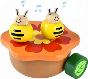 Je suis un mécanisme de boîte à musique en bois-Rock n Roll Dancing Bug on Flower Playing Menuet No.3 for Kids (Bee) - Product Image 5