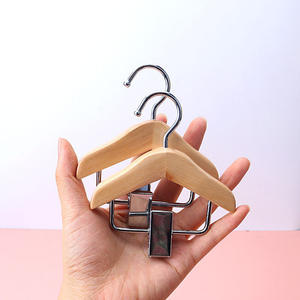 Hot Selling Natural Wood Baby Clothes <strong>Hanger</strong> Household <strong>Mini</strong> Pet Clothes Rack With Clip Wooden Small Clothes Display <strong>Hanger</strong> - Product Image 1
