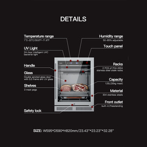 Sicao sang trọng 154L Thịt bò khô DRI lão hóa tủ lạnh mát tủ lạnh hiển thị ager trang trí nhà trưởng thành không gỉ tủ - Product Image 3