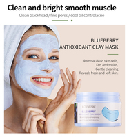 Masque en tissu 120g au Rétinol Nettoyant et Exfoliant en profondeur, Charbon, Papaye, Myrtille, Grenade Rouge, Extrait de Curcuma