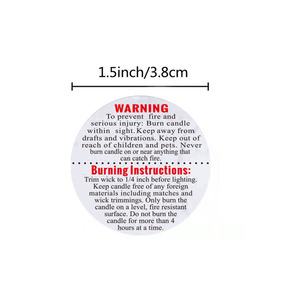 Etiquetas de Advertencia de Seguridad para Velas en Rollo, Adhesivas Personalizadas con Instrucciones de Uso para Velas - Product Image 2