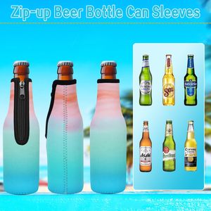 Fundas Enfriadoras de Neopreno Grueso con Cremallera para Botellas de Cerveza, Aislamiento Suave, Antideslizantes, para Botellas de Cerveza de Cuello Largo de 12oz, Ideales para Fiestas - Product Image 2