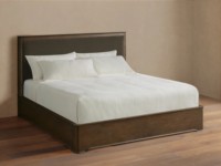 Lit plateforme en bois massif de luxe moderne, modèle Conley, pour ensembles de chambre principale, mobilier de luxe pour hôtels et villas