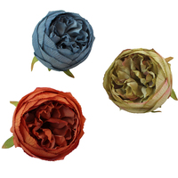 Tête de fleur artificielle Rose Austin pour boîte cadeau, décoration murale florale, arrangement, fleurs pour ameublement doux ASD-282