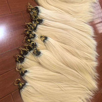 Extensions de tresses au crochet en cheveux humains indiens Remy, style plumes, pour tresses bohèmes, ondulations Water Wave, double trame machine, Micro-Link/Fusion