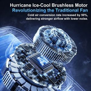 16 ° พัดลมคลิปหนีบเอวแบบพกพา C Ice Cooling 6000mAh มอเตอร์ไร้แปรงถ่าน ความเร็วสูง สำหรับงานกลางแจ้งและตั้งแคมป์ - Product Image 3