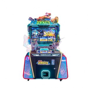 Machine de jeu d'arcade colorée pour enfants, à monnayeur, pour deux joueurs, tir au dinosaure - Product Image 1