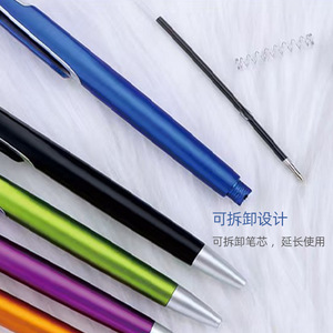 Customized Advertising Ballpoint Pens Push Button Large Clip Color <b>Spray</b> Paint Wholesale Logo Printing New Styles - Product Image 2
