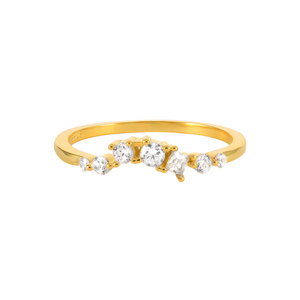 Anillos Apilables Geométricos ROXI con Circonita 5A, Anillo de Nudillo de Circonita en Oro de 18K, Anillo de Plata para Dedo - Product Image 1