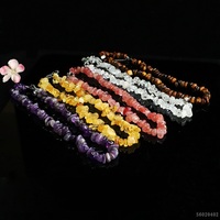 Collier en améthyste naturelle de forme libre Aiyu en gros, collier en quartz fraise, collier en œil de tigre, diffusion en direct S6020402