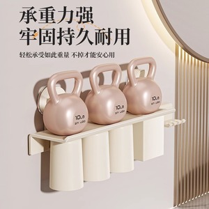 Étagère murale de salle de bain avec porte-brosse à dents et gobelets, installation en coin, design rectangulaire durable - Product Image 4