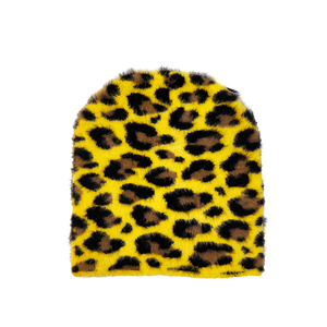 100% Acrylic Leopard Mô Hình In Mùa Đông Đan Beanie Skull Cap Hat/Tất Cả Các Hơn Thăng Hoa Màu Hồng Camo Lông Cừu Beanie Hat Không Có Cuff - Product Image 2